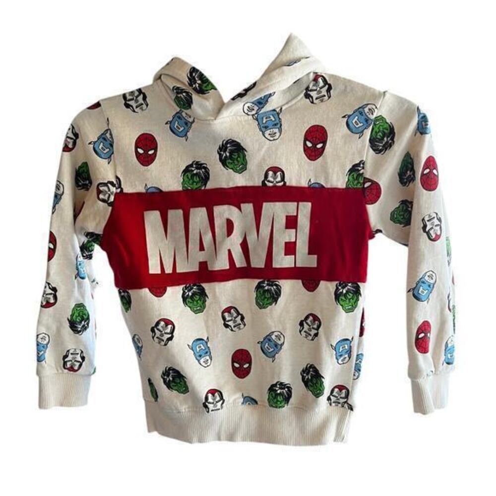 Marvel Hulk Spiderman Avengers Logo Boys Hoodie sweatshirt size 6